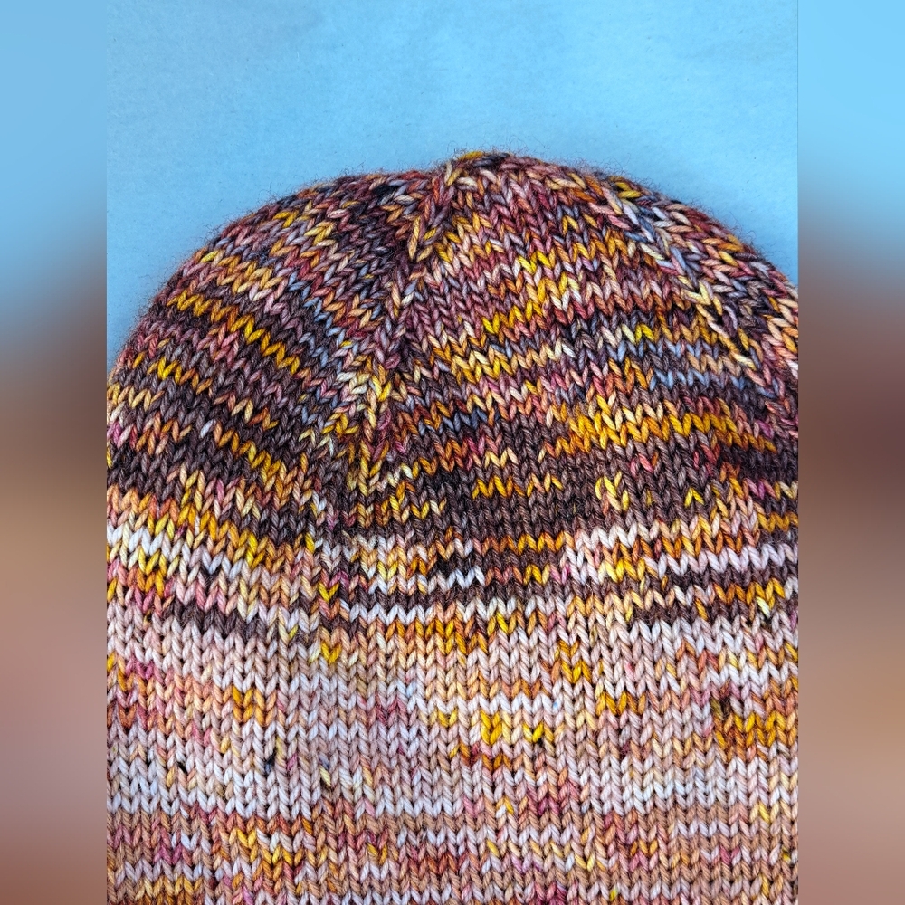 Hand Knit Beanie Hat Stocking Cap Multicolor Pattern Luxury Premium Wool Blend - Picture 5 of 10